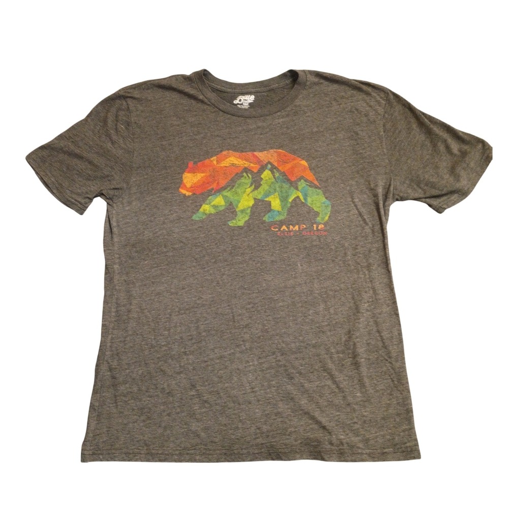 Blue 84 Camp 18 Oregon T-Shirt Mens Large Gray Bear Mountain Graphic Tee PNW